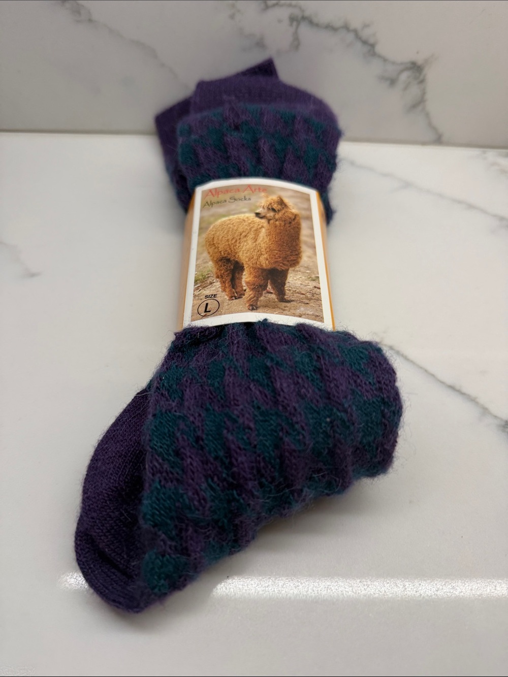 Alpaca Arte Women's Purple & Teal Alpaca Wool Socks